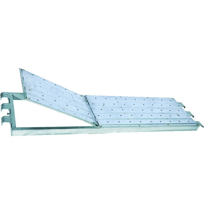 Scaffolding plank with platform