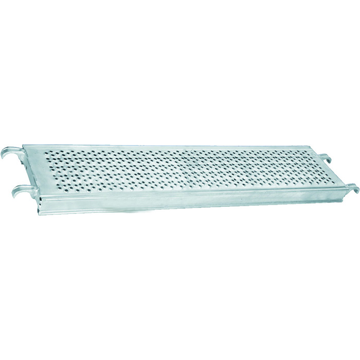 Scaffolding plank with hook