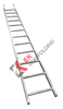 HDG Rectangle Pole 3M Hook-on Monkey Scaffolding Steel Ladder