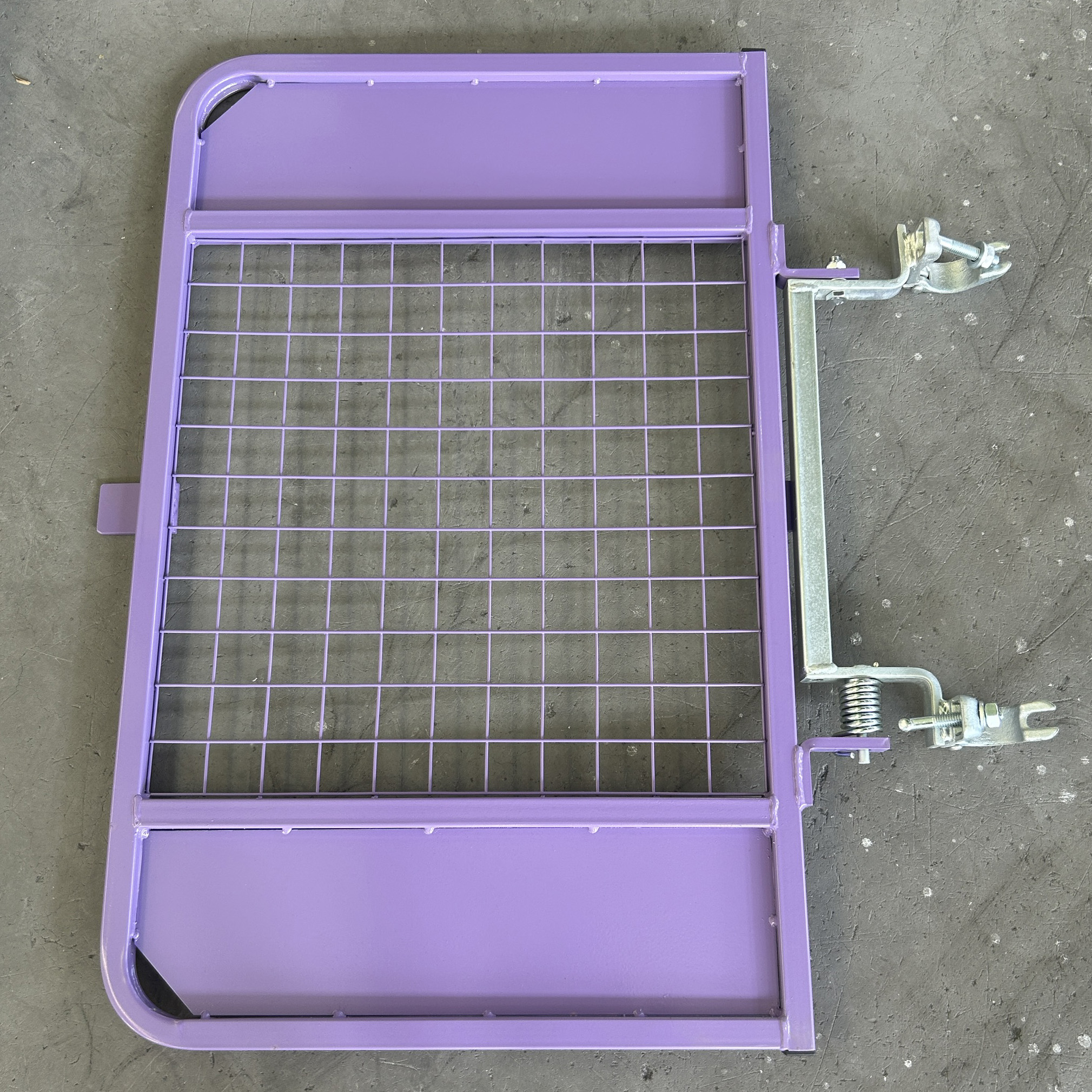Purple scaffolding gate