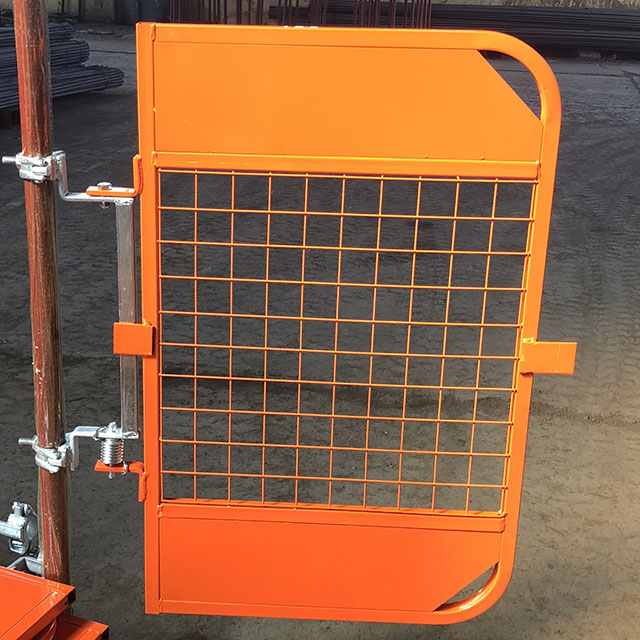 orange scaffolding gate
