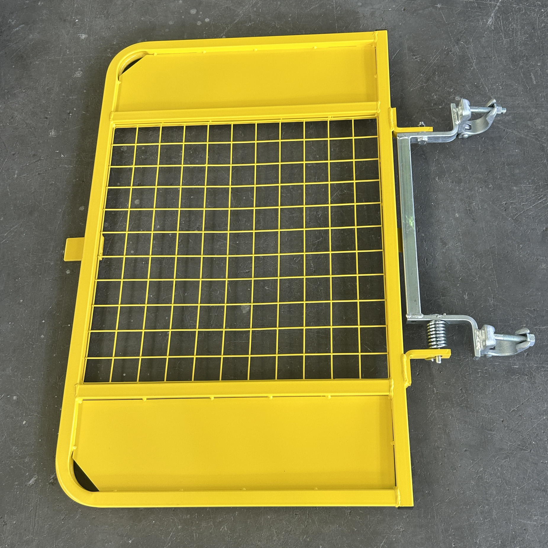 yellow scaffolding gate