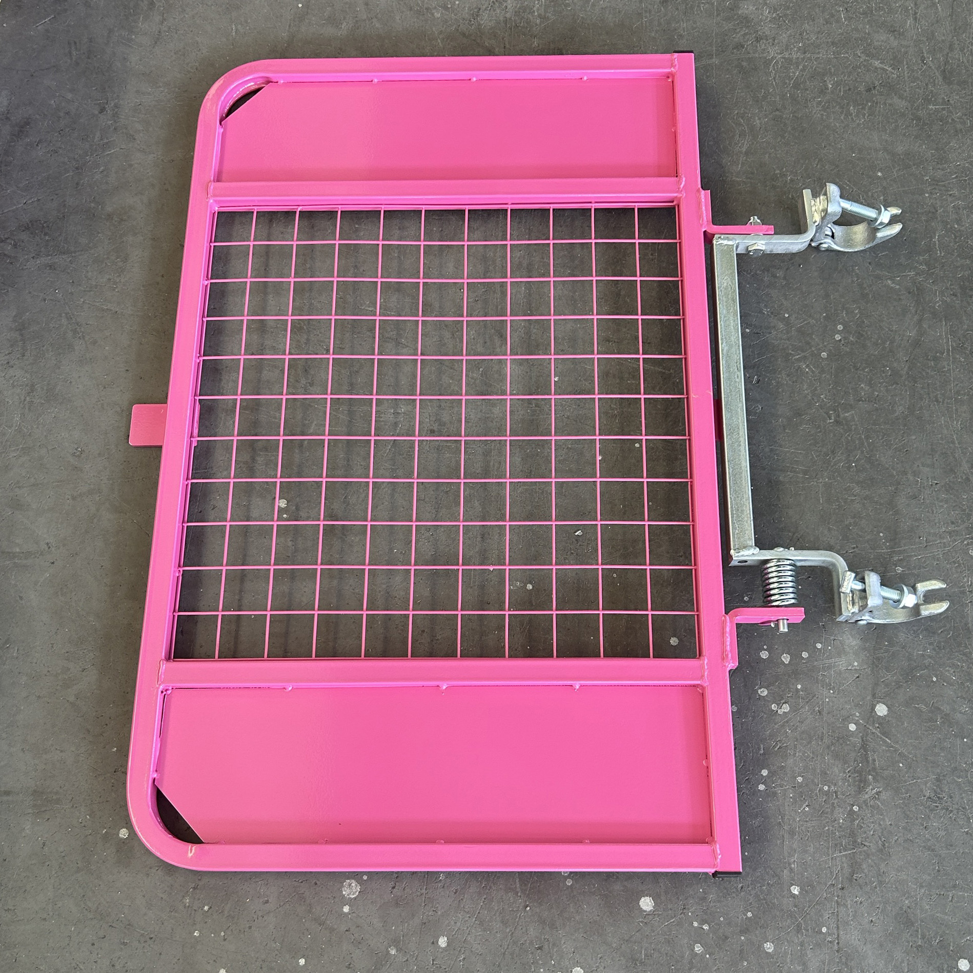 pink scaffolding gate